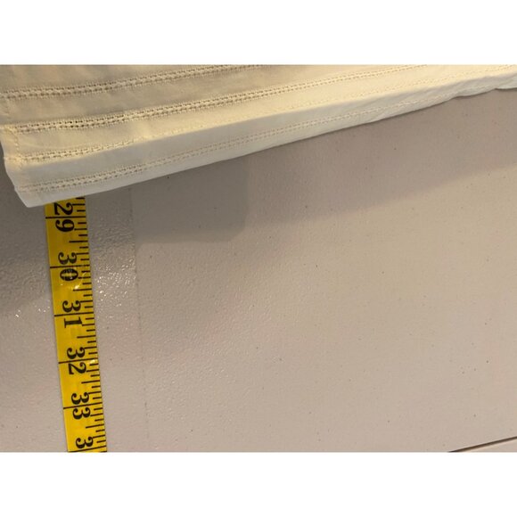 Rolee Cream Button-Down Dress Floral Embroidery Short Sleeves V-Neckline Medium - Picture 12 of 13